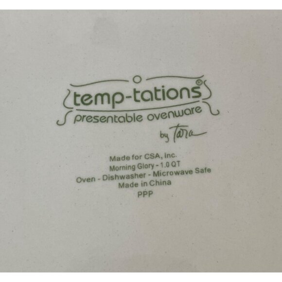 Temptations Morning Glory Baking Dishes Square 1 & 2 Qt w Lids Wire Holder Rare - Picture 8 of 8